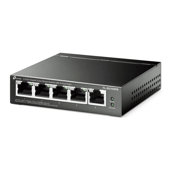 TP-LINK TL-SG105PE 5 PORT GIGABIT EASY SMART SWITCH 4-PORT POE PLUS - 4