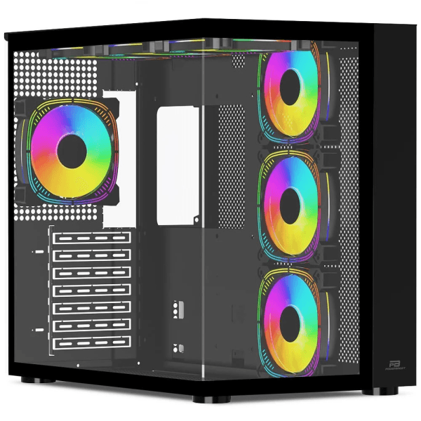 POWERBOOST PB-SS02B SEA VIEW USB 3.0, ATX 7 X ARGB FANLI, SIYAH KASA (PSU YOK) - 4