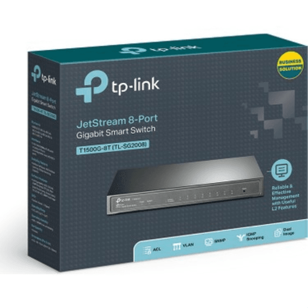 TP-LINK T1500G-8T (TL-SG2008) 8 PORT GIGABIT SMART - 3