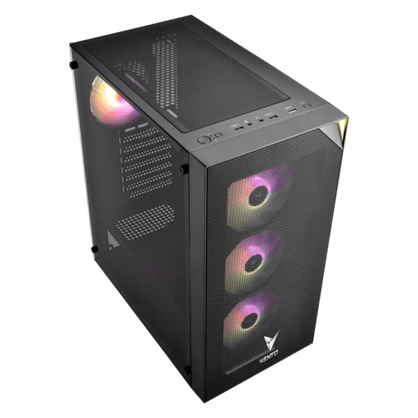 VENTO VG3400S  650W RGB TEMPERLİ CAM USB 3.0 MESH SİYAH ATX GAMING KASA - 8