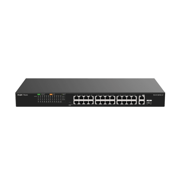 RUIJIE REYEE RG-ES126FGS-LP 24 PORT 10/100 24 PORT POE 2 PORT UPLINK + 1 SFP 180 WATT YONETILEMEZ RACK MOUNT SWITCH - 12