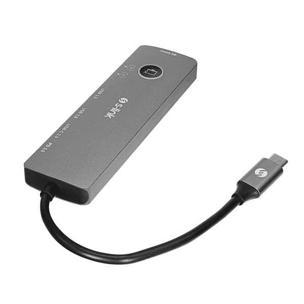 S-LINK SW-U707 HDMI ONOFF GRİ METAL 7 IN 1 2*USB 3.0, 1*TYPE-C 3.1, 1*PD, 1* HDMI 4K60HZ, SD VE TF TYPE C HUB ADAPTÖR - 6