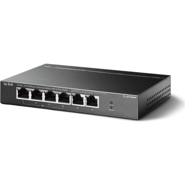 TP-LINK TL-SF1006P 6 PORT 10/100Mbps MASAÜSTÜ SWITCH 4-PORT PoE 2 UPLINK - 4
