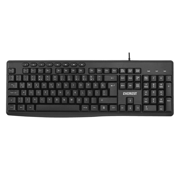 EVEREST KB-619 SİYAH/GRİ USB 2 METRE BAKIR KABLOLU Q MULTIMEDIA KLAVYE - 8