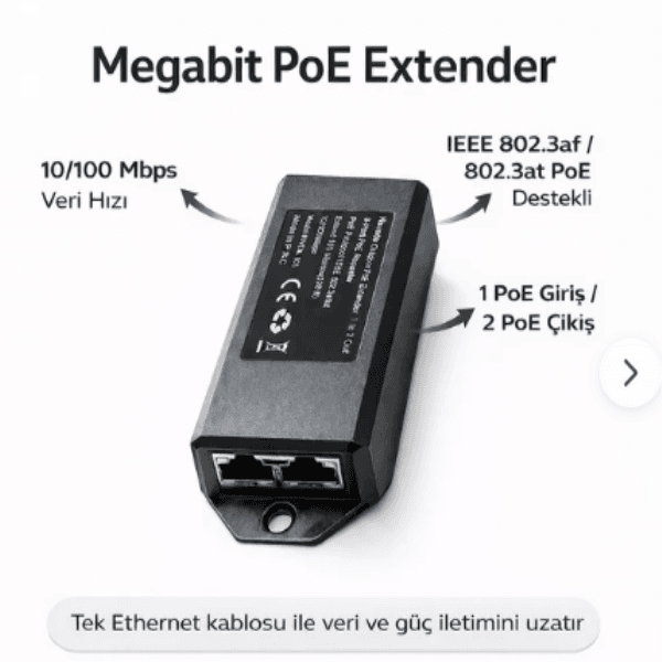 APRONX NVD-2101 (BEYAZ) 10/100 1 IN 2 100M POE REPEATER EXTENDER - 4