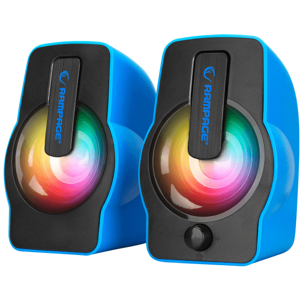 RAMPAGE RMS-G7 FALSETTO 2.0 6 WATT RGB LEDLI MAVİ MULTIMEDIA GAMING USB SPEAKER - 5