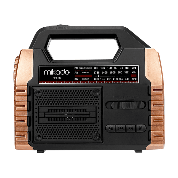 MIKADO MDR-325 AHŞAP USB- TF DESTEKLI FM/AM/SW/BT+SOLAR+POWER BANK 3 BAND KLASIK RADYO - 5