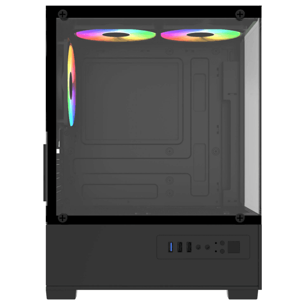 POWERBOOST PB-M5001B 500W 3*12CM RAINBOW FANLI USB 3.0 SEAVIEW M-ATX GAMING SİYAH KASA (JBST-PBM5001B) - 8