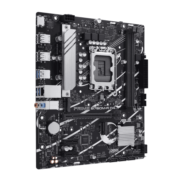 ASUS MB PRIME B760M-R D4 INTEL B760 LGA1700 DDR4 5333 HDMI 2x M2 USB3.2 AURA RGB 2.5Gbit LAN mATX 96GB RAM DESTEGİ ASUS 5X - 8