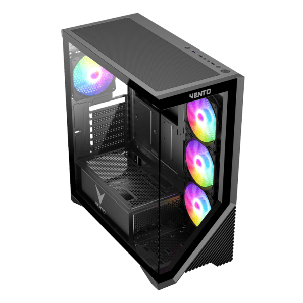 VENTO VG4202FLA  650W RGB TEMPERLİ CAM USB 3.0 MESH SİYAH ATX GAMING KASA - 10