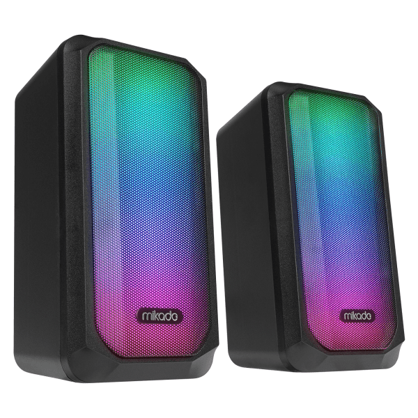MIKADO MD-356 2.0 5WX2CH RGB LEDLİ SİYAH USB MULTIMEDIA OYUNCU SPEAKER HOPARLÖR - 6