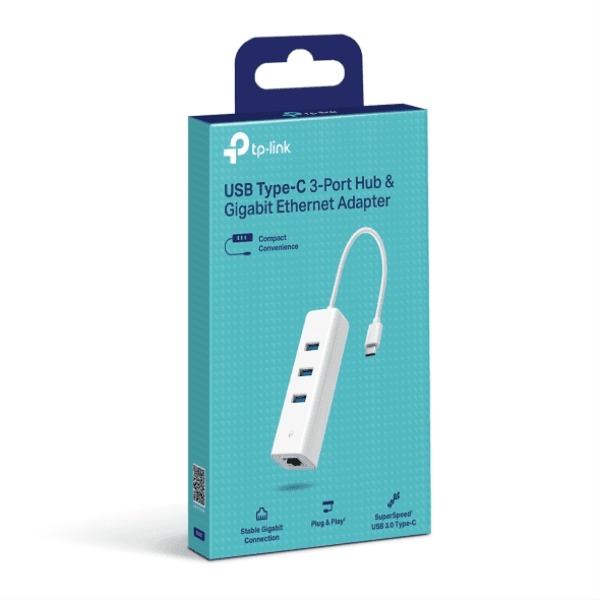 TP-LINK UE330C USB3.0 TYPE-C 3-PORT HUB VE GIGABIT ETHERNET ADAPTORU - 6