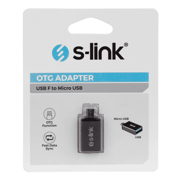 S-LINK SL-TAOTG25 GÜMÜŞ METAL GÖVDE USB F TO MICROUSB M OTG ÇEVİRİCİ - 6