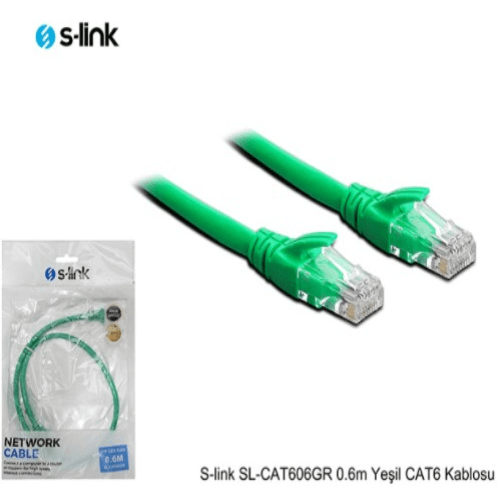 S-LINK SL-CAT606GR 0.6M YEŞİL CAT6 KABLOSU - 2