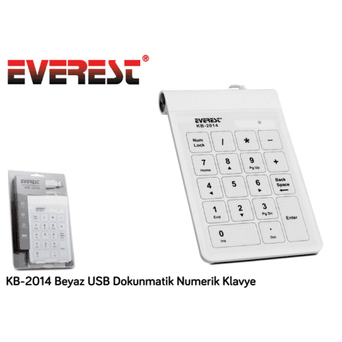 EVEREST KB-2014 BEYAZ USB DOKUNMATİK NUMERİK STANDART KLAVYE - 8