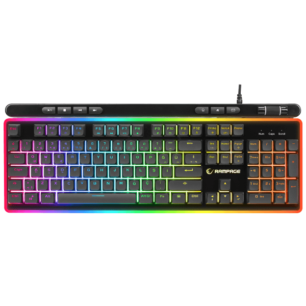 RAMPAGE SHINE K14 SIYAH USB RGB BACKLIGHT MEMBRANE GAMING OYUNCU KLAVYE - 5