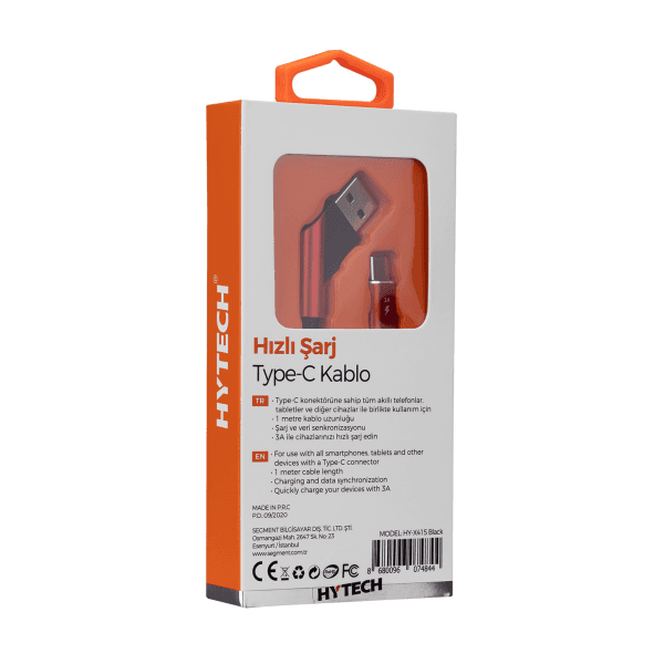 HYTECH HY-X415 3A TYPE-C 1M SIYAH DATA + ŞARJ KABLOSU - 6