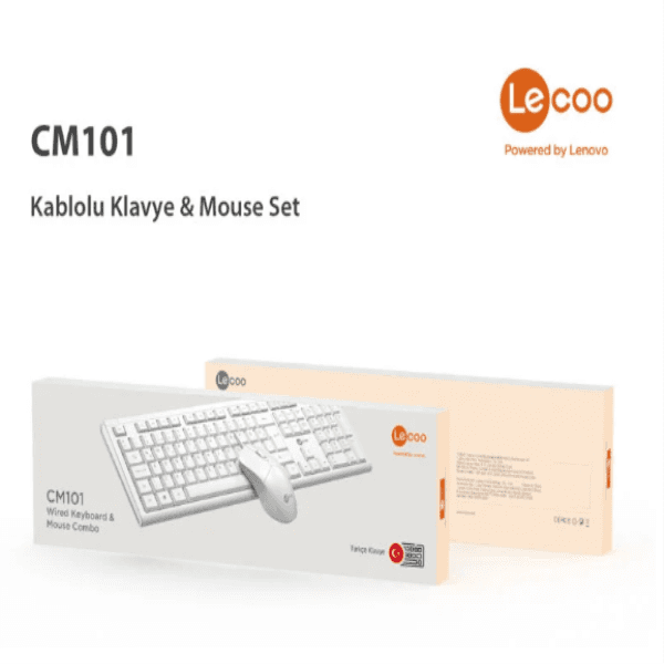 LECOO CM101-B USB KABLOLU TÜRKÇE Q KLAVYE & MOUSE SET BEYAZ - 6