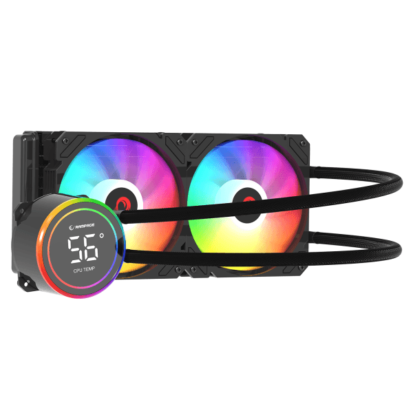 RAMPAGE HELIOS C15 SİYAH 12CM FAN SICAKLIK GÖSTERGELI INTEL LGA1700/AMD AM5 ARGB 240MM SIVI SOĞUTMALI CPU FAN - 4