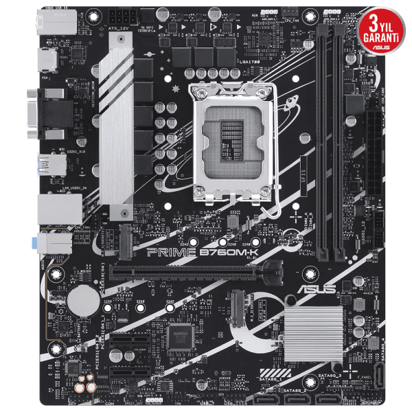 ASUS MB PRIME B760M-K INTEL B760 LGA1700 DDR5 8000 HDMI VGA Çift M2 USB3.2 AURA RGB 2.5Gbit LAN mATX ASUS 5X PROTECTION III - 10