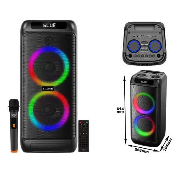 LEADER LP-6050 RGB LED EFEKTLİ PORTATİF SES SİSTEMİ - 2