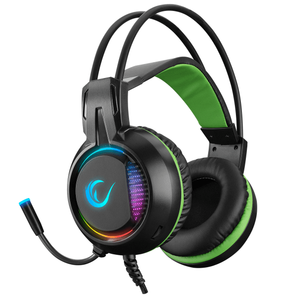RAMPAGE RM-K25 LUNATIC PRO SİYAH/YEŞİL USB 7.1 SURROUND RGB IŞIK EFEKTLİ GAMING OYUNCU MİKROFONLU KULAKLIK - 7