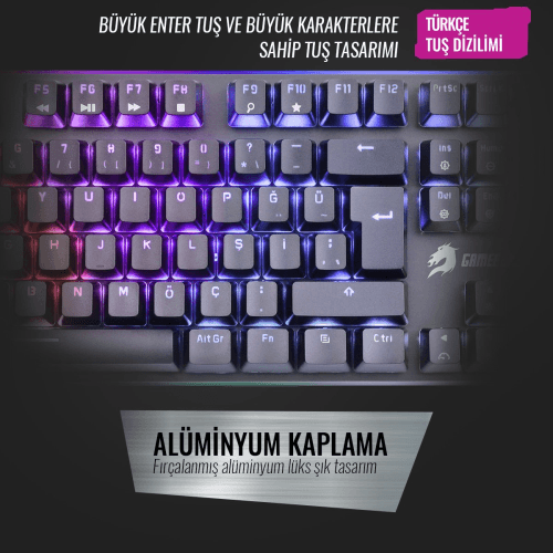 GAMEBOOSTER GB-G918B-BL FIRE STORM RGB BLUE SWITCH MEKANİK SİYAH OYUN KLAVYESİ - 6