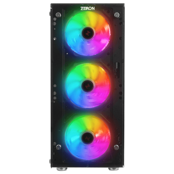 ZEIRON Z-MASTER X100 TEMPERED GLASS 4*SABIT RAINBOW FAN 2*USB2.0+USB3.0+HD AUDIO MID-TOWER GAMING OYUNCU KASASI - 8