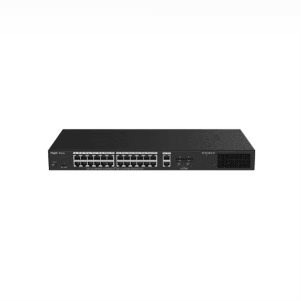 REYEE RG-ES228GS-LP 28 PORTLU, 10/100/1000 GIGABIT, YÖNETİLEBİLİR SWITCH, 2 SFP, 2 GIGABIT RJ45 UPLINK, 24 PORT POE+ (250W) - 2
