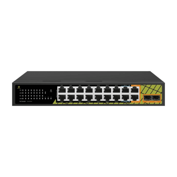 GENATA GNT-MP1420ES 16 PORT (10/100 MBPS) POE + 2X UPLINK(10/100/1000) + 2SFP(10/100/1000) SWITCH - 2