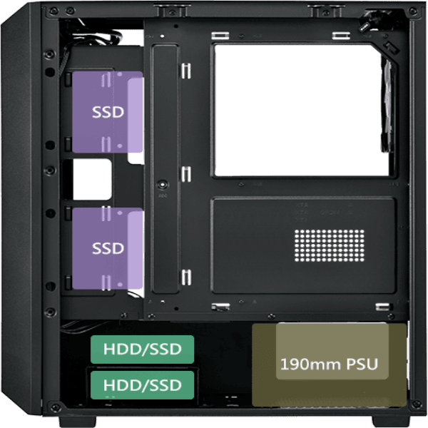 FSP CMT218B  650W RGB TEMPERLİ CAM USB 3.0 MESH SİYAH ATX GAMING KASA - 18