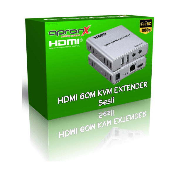 APRONX APX-USB60M (KVM60M) CAT5E/CAT6 60M USB FULLHD 1080P 3D KVM HDMI EXTENDER - 12
