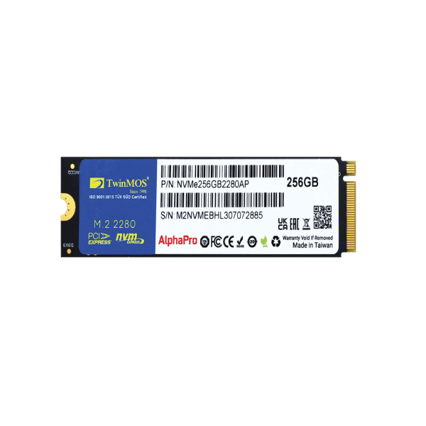 TWINMOS NVME256GB2280AP 256GB M.2 PCIE GEN3 NVME SSD (3600-3250MB/S) TLC 3DNAND - 3