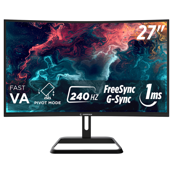 RAMPAGE XYRA XR27C240F 27 240HZ FAST VA FHD FREESYNC/GSYNC RGB R1500 CURVED OYUNCU MONİTÖRÜ - 9