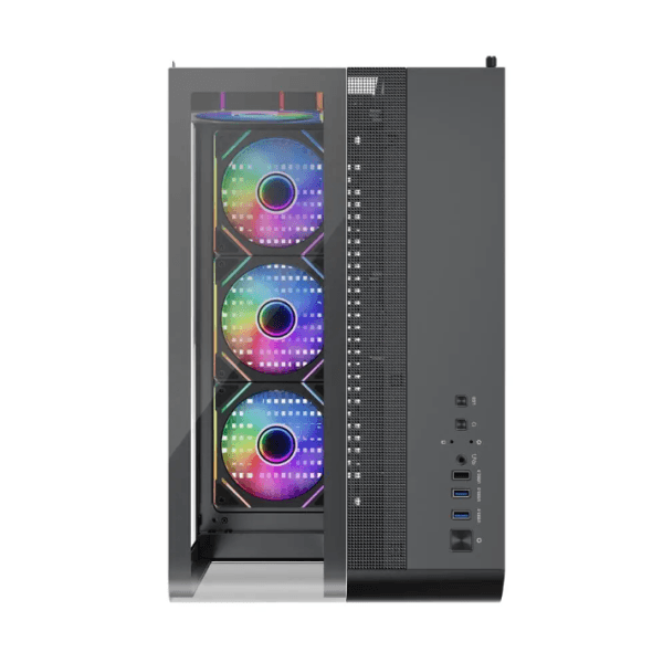 1ST PLAYER RT6 SİYAH DIGITAL 4X12CM ARGB TEMPERLİ CAM USB 3.0 M-ATX KASA (RT6-BLK-4F) - 9