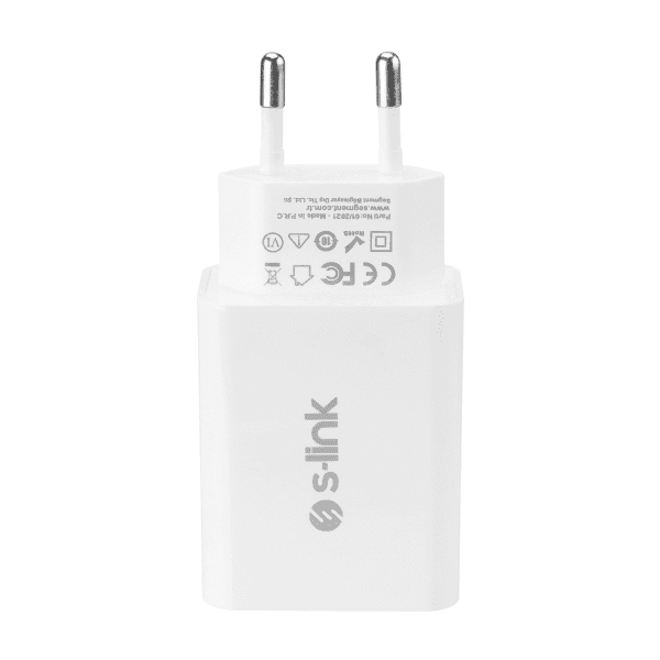 S-LINK SL-EC60 20W PD3.0/QUICK CHARGE QC3.0 TYPE USB-C +USB A HIZLI BEYAZ EV ŞARJ ADAPTÖR - 6