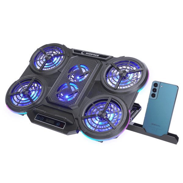 RAMPAGE PROTE R6 RGB IŞIKLI 6 FANLI TELEFON TUTUCULU NOTEBOOK SOĞUTUCU STAND - 6