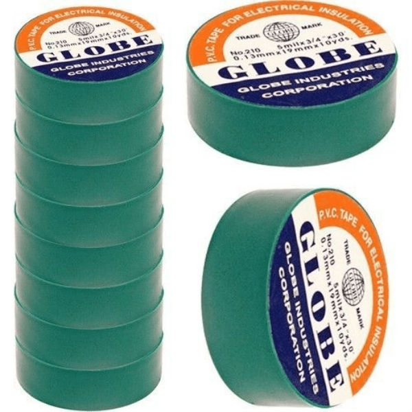 GLOBE YEŞİL İZOLE BANT ELEKTRİK BANDI  0.13MM X 19MM X 10YDS - 6