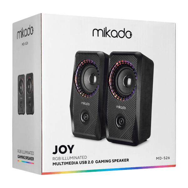 MIKADO MD-S26 JOY 2.0 MULTIMEDIA 3W*2 SIYAH USB RGB IŞIKLI GAMING SPEAKER HOPARLÖR - 10