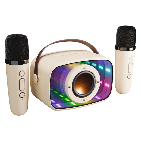 MIKADO MD-57BT ENDLESS 5W BEJ TF + USB + AUX + BT DESTEKLİ 2 WIRELESS KARAOKE MİKROFON 1200MAH TAŞINABİLİR SPEAKER - 7