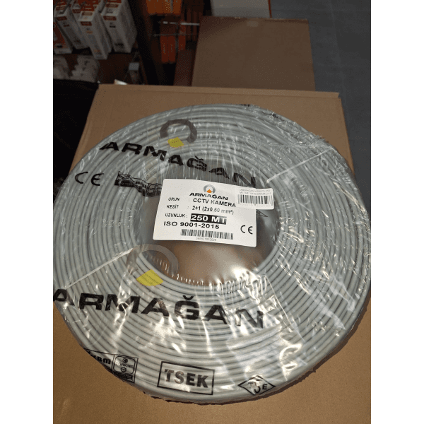 ARMAĞAN KABLO 250 METRE %100 BAKIR 2+1 (2 X 0, 50MM) CCTV KABLO - 2