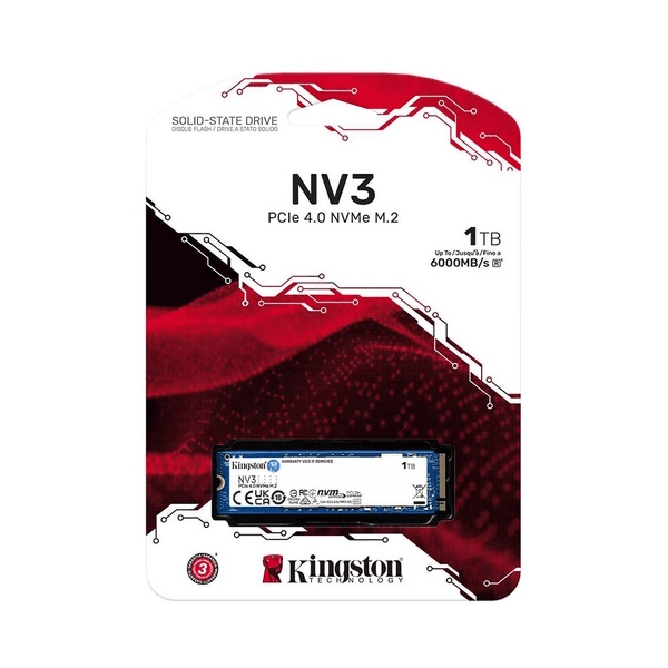 KINGSTON 1TB NV3 SNV3S/1000G 6000/4000MB/S M.2 NVME PCIE 4.0 - 2