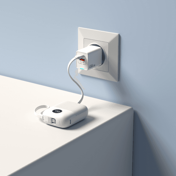 S-LINK MP110 10000MAH PD22.5W TYPE-C+LIGHTNING KABLOLU BEYAZ LCD TAŞINABİLİR PİL ŞARJ CİHAZI POWERBANK - 11