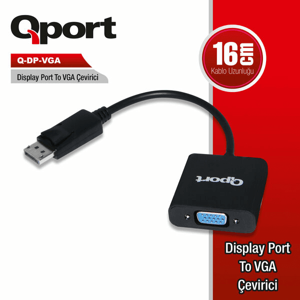 QPORT (Q-DP-VGA) DISPLAY PORT TO VGA CEVIRICI - 3