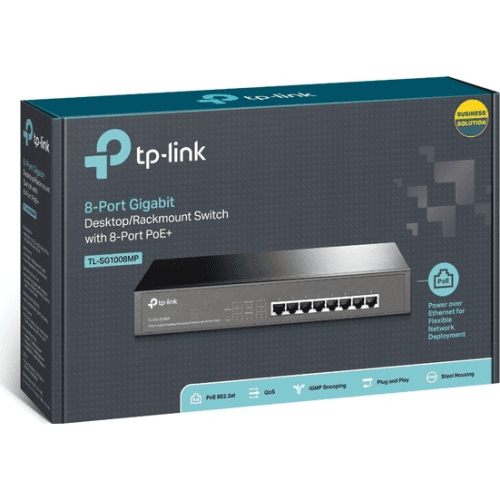 TP-LINK TL-SG1008MP 8-PORT 10/100/1000 DESKTOP/RACKMOUNT SWITCH + 8 PORT PoE - 5