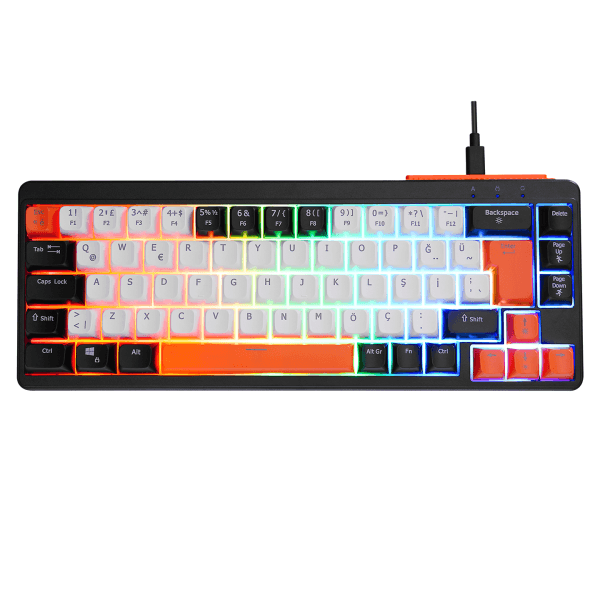 ACER EMACHINES EAK810 BEJ/SİYAH/TURUNCU USB RAINBOW AYDINLATMALI MINI Q STANDART KLAVYE - 5