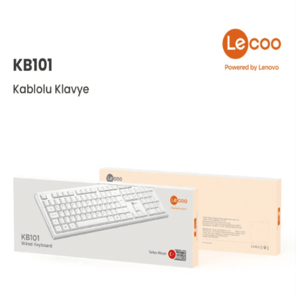 LECOO KB101-B USB KABLOLU TÜRKÇE Q KLAVYE BEYAZ - 5