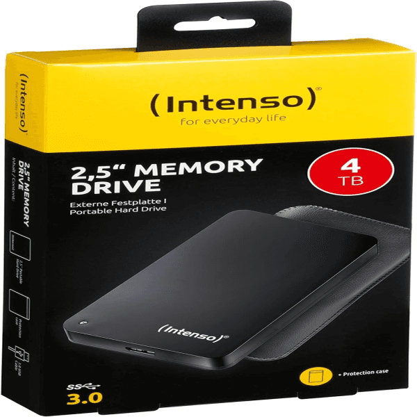 INTENSO 6023512 BDHI-3073 4TB TAŞINABİLİR HDD 2,5" 3.0 SİYAH + TAŞIMA KILIFI - 5