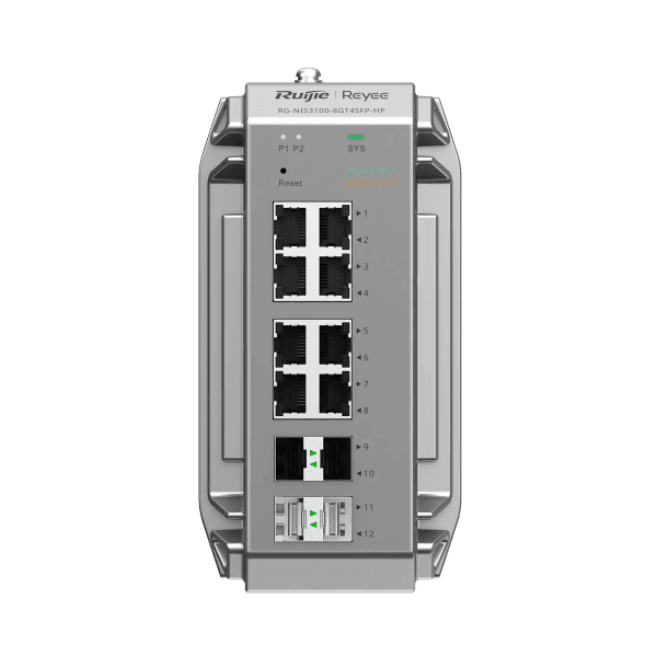 RUIJIE REYEE RG-NIS3100-8GT4SFP-HP 8 PORT 10/100/1000 GIGABIT ENDÜSTRIYEL SWITCH 4 SFP 8 PORT POE+ (240W) - 8
