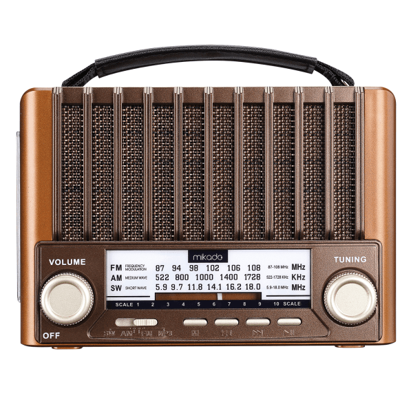 MIKADO MDR-310 AHŞAP USB- TF DESTEKLI FM/AM/SW+BT+SOLAR 3 BAND KLASIK RADYO - 4